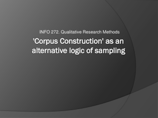 'Corpus Construction' as an alternative logic of sampling