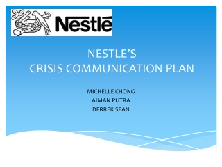 NESTLE’S CRISIS COMMUNICATION PLAN