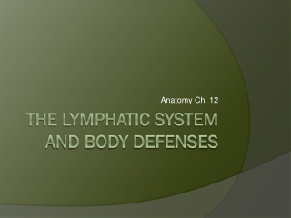 The Lymphatic System and Body Defenses