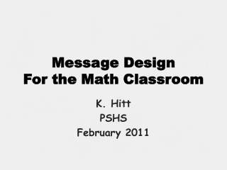 Message Design For the Math Classroom