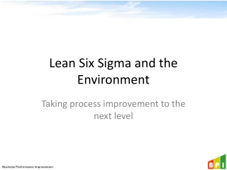 Lean Six Sigma and the Environment