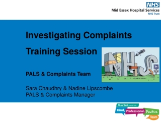 Investigating Complaints Training Session PALS &amp; Complaints Team