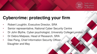 Cybercrime: protecting your firm