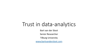 Trust in data- analytics