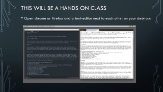 This will be a hands on class