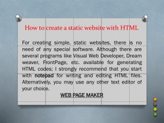 How to create a static website with HTML