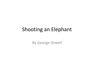 Shooting an Elephant