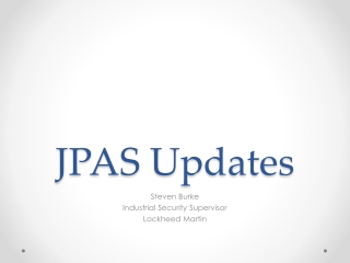 JPAS Updates