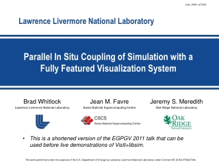 Parallel In Situ Coupling of Simulation with a Fully Featured Visualization System