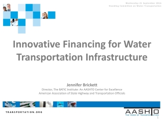 Innovative Financing for Water Transportation Infrastructure