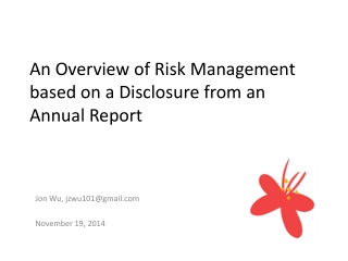 An Overview of Risk Management based on a Disclosure from an Annual Report