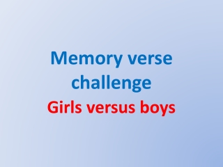 Memory verse challenge