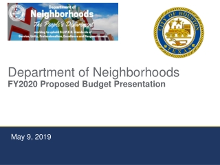 Department of Neighborhoods FY2020 Proposed Budget Presentation