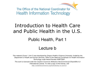 Introduction to Health Care and Public Health in the U.S.