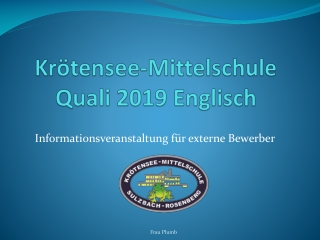 Krötensee-Mittelschule Quali 2019 Englisch