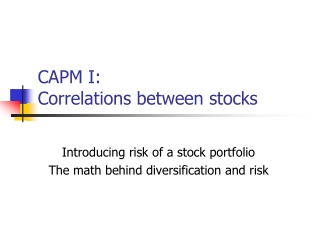 CAPM I: Correlations between stocks