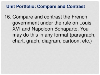 Unit Portfolio: Compare and Contrast