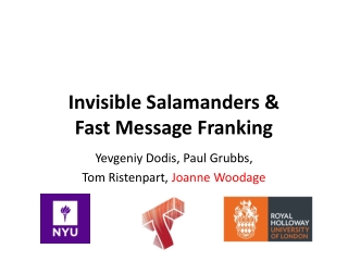 Invisible Salamanders &amp; Fast Message Franking