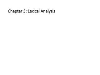 Chapter 3: Lexical Analysis