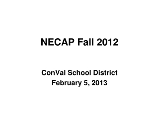 NECAP Fall 2012