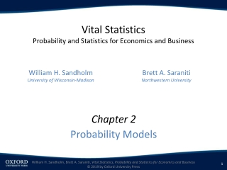 Vital Statistics Probability and Statistics for Economics and Business