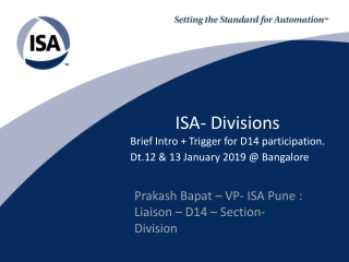 ISA- Divisions Brief Intro + Trigger for D14 participation.