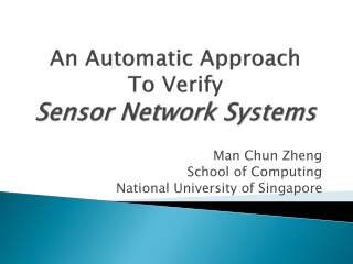 An Automatic Approach To Verify Sensor Network Systems