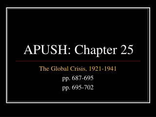 APUSH: Chapter 25