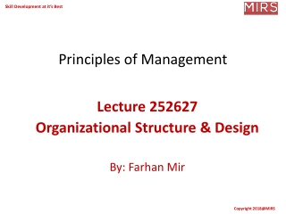 Principles of Management