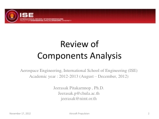 Review of Components Analysis