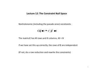 Lecture 12: The Constraint Null Space