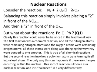 Nuclear Reactions