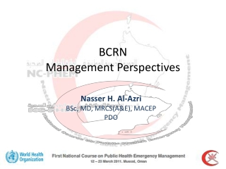 First National Course on Public Health Emergency Management 12 – 23 March 2011. Muscat, Oman