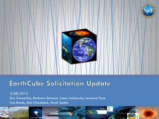 EarthCube Solicitation Update