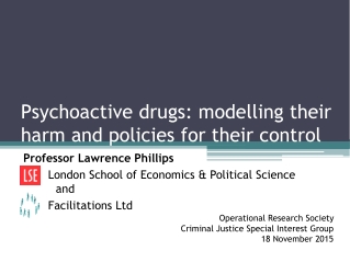 Psychoactive drugs: modelling their harm and policies for their control