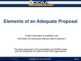 Elements of an Adequate Proposal