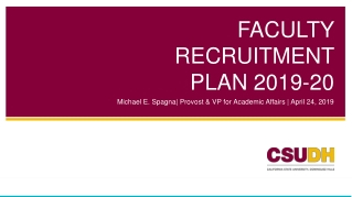 Faculty recruitment Plan 2019-20