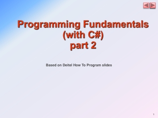 Programming Fundamentals (with C #) part 2