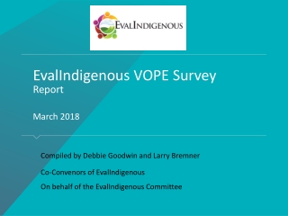 EvalIndigenous VOPE Survey Report March 2018