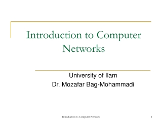 Introduction to Computer Networks