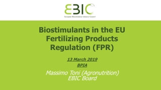 Biostimulants in the EU Fertilizing Products Regulation (FPR)