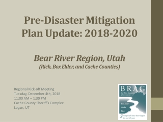 Regional Kick-off Meeting Tuesday, December 4th, 2018 11:00 AM – 1:30 PM