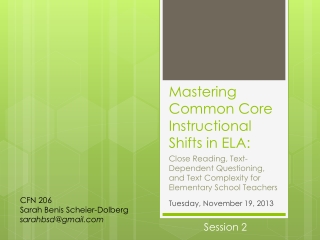 Mastering Common Core Instructional Shifts in ELA: