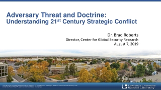 Adversary Threat and Doctrine: Understanding 21 st Century Strategic Conflict