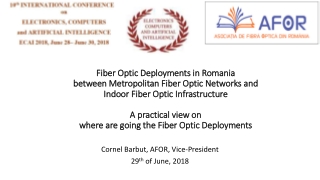 Cornel Barbut, AFOR, Vice-President 29 th of June, 2018