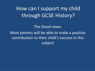 How can I support my child through GCSE History?