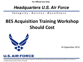 BES Acquisition Training Workshop Should Cost