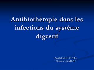 Antibiotherapie hemorragie digestive