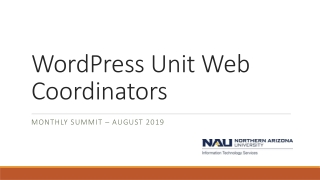 WordPress Unit Web Coordinators