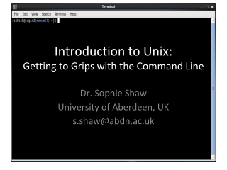 Introduction to Unix: Getting to Grips with the Command Line